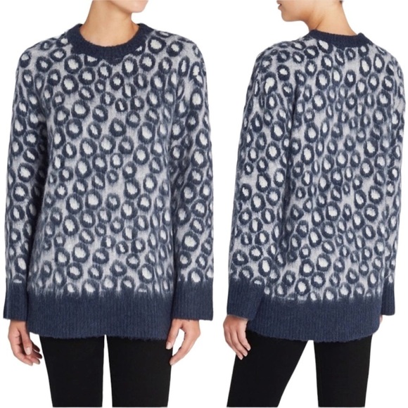 CURRENT Elliot Cali Sweater Brushed Leopard Animal Print Large/3 - Picture 1 of 9